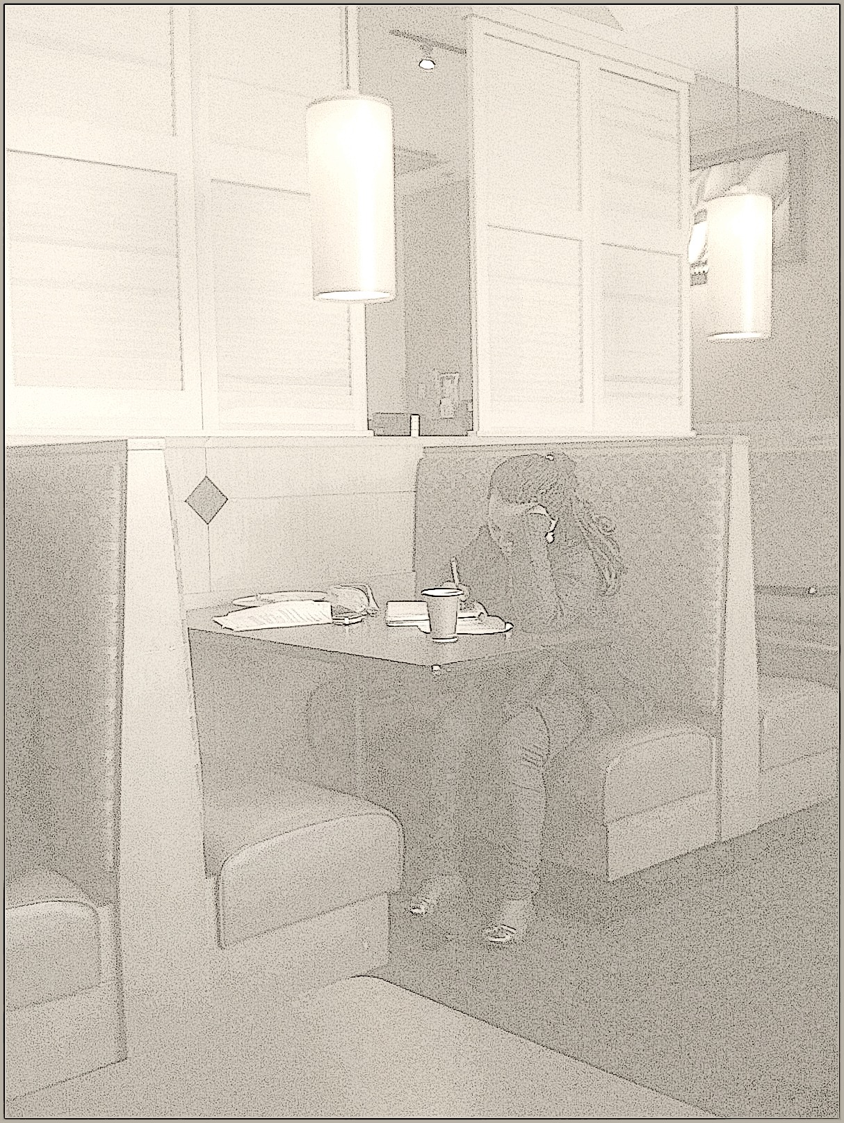Girl in a Panera Booth feb 28