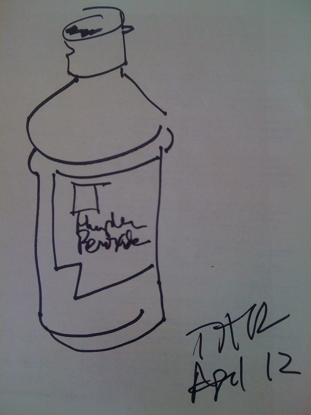 Andre Durainian Interpretation of a Bottle of That Liquid Miracle Hydrogen Peroxide Buy for 67 Cents at Harris Teeter.  No Lie.