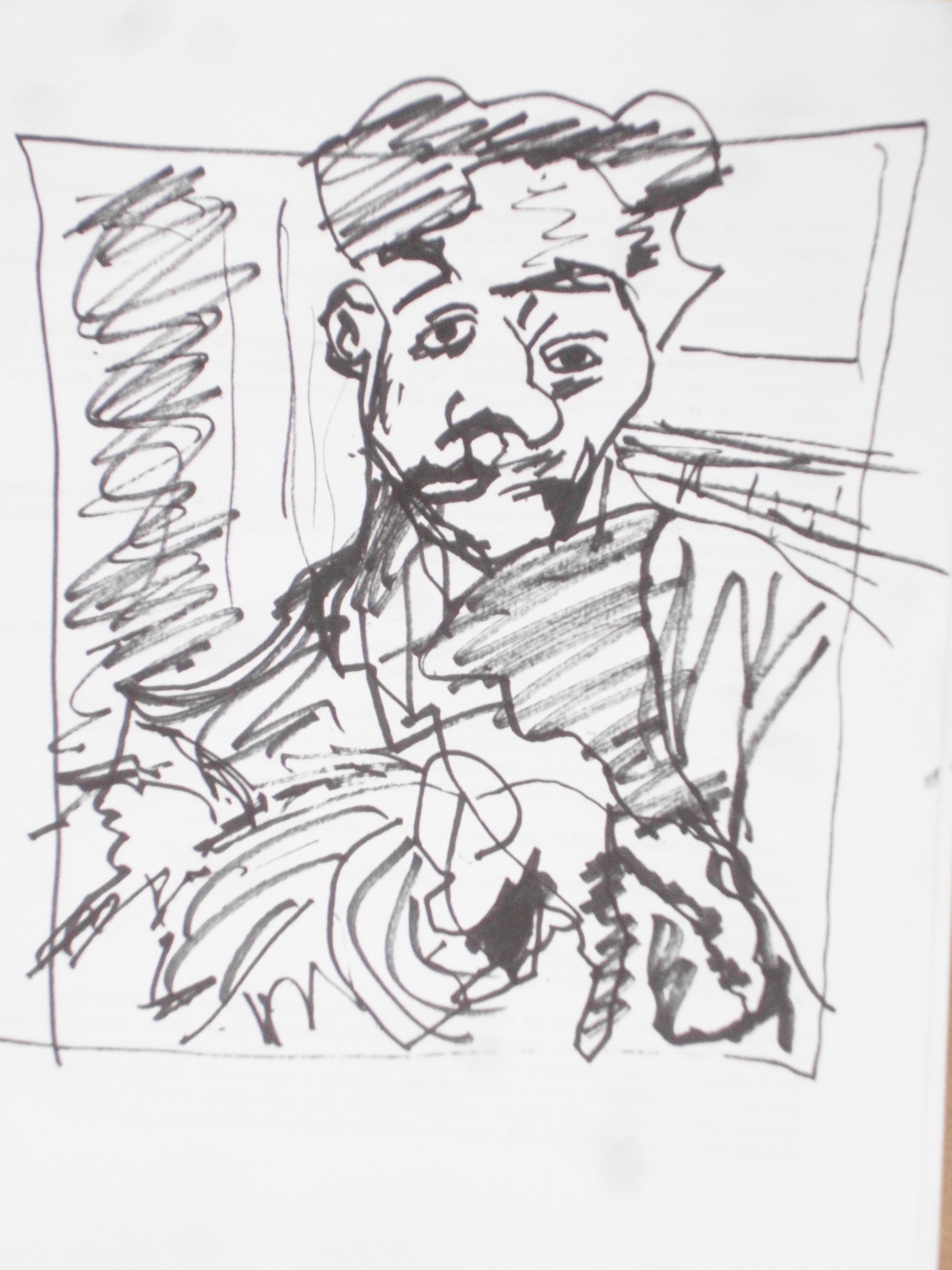 Portrait of a Portrait of Abraham Walkowitz by Max Weber